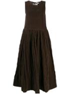 Uma Wang Flared Midi Dress - Brown