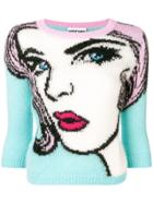 Moschino Printed Knitted Sweater - Blue
