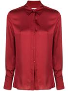 Equipment Button-down High-shine Shirt - Red