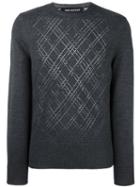 Neil Barrett Open Knit Effect Jumper, Men's, Size: Medium, Grey, Wool