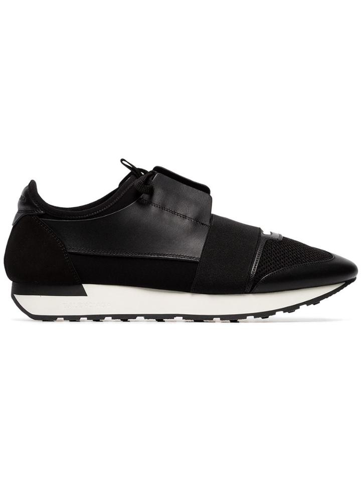 Balenciaga Black Race Runner Leather Sneakers