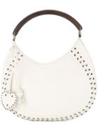 Christian Dior Vintage Wooden Handle Hand Bag - White