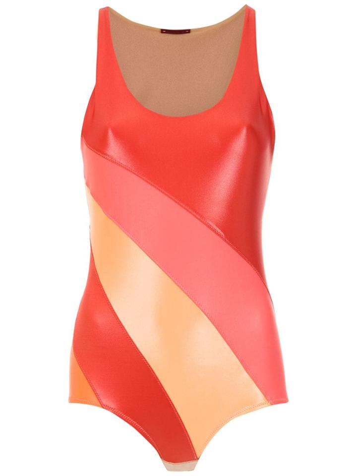 À La Garçonne Panelled Bodysuit - Red