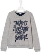 Little Marc Jacobs Teen Graffiti Logo Print Sweatshirt - Grey