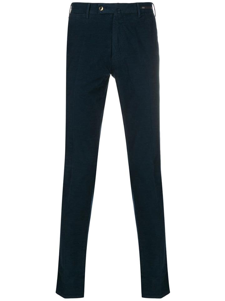 Pt01 Straight-leg Corduroy Trousers - Blue