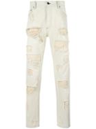 Palm Angels Ripped Regular Jeans, Men's, Size: 33, Nude/neutrals, Cotton/polyester