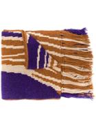 Just Cavalli Intarsia Knit Scarf - Purple