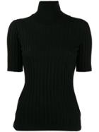 Bottega Veneta Roll-neck Short Sleeve Sweater - Black
