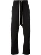 Rick Owens Drkshdw Drop Crotch Trousers, Men's, Size: Small, Black, Cotton/polyamide