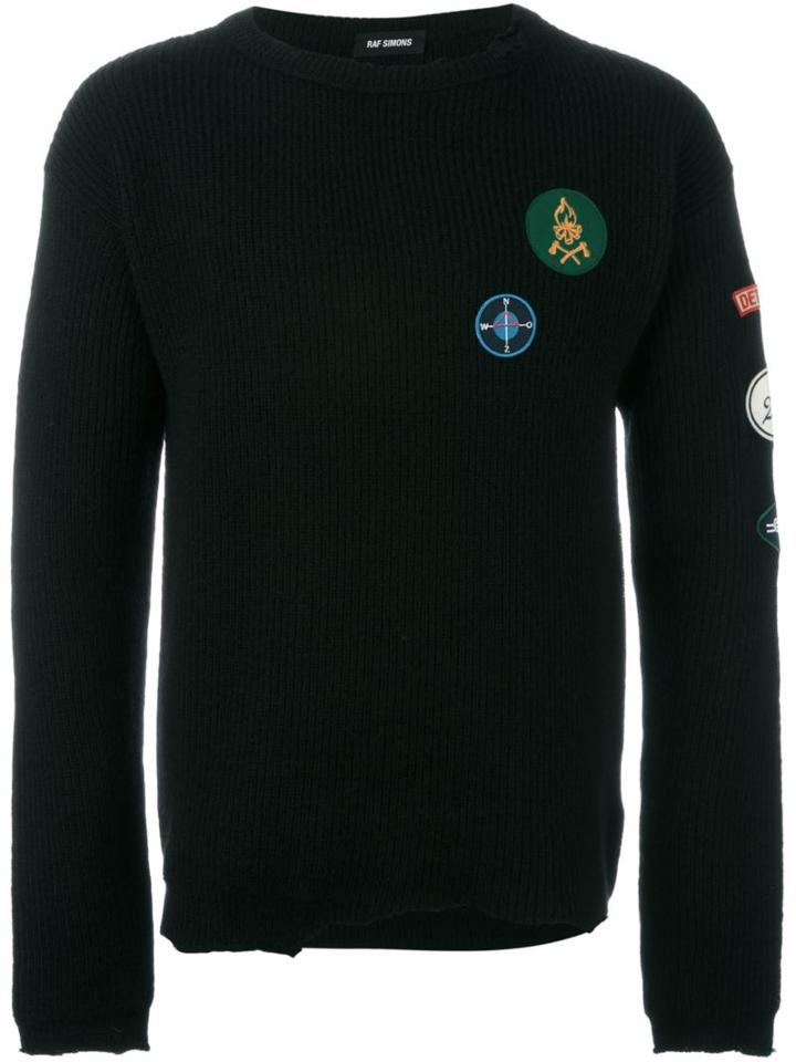 Raf Simons Logo Patch Jumper, Men's, Size: Small, Black, Virgin Wool