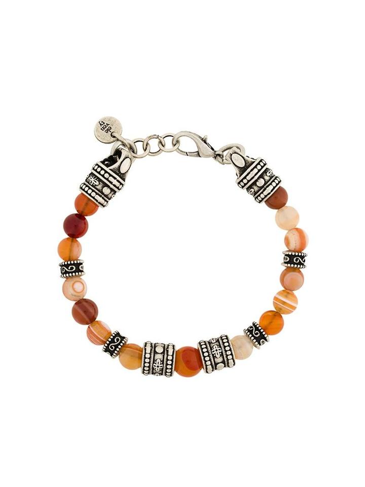 Eleventy Beaded Bracelet, Men's, Size: Large, Yellow/orange
