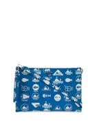 Prada Multi Logo Clutch - Blue