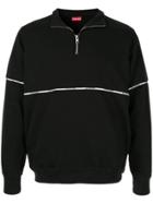 Supreme Logo Piping Zipped Sweatshirt - Black