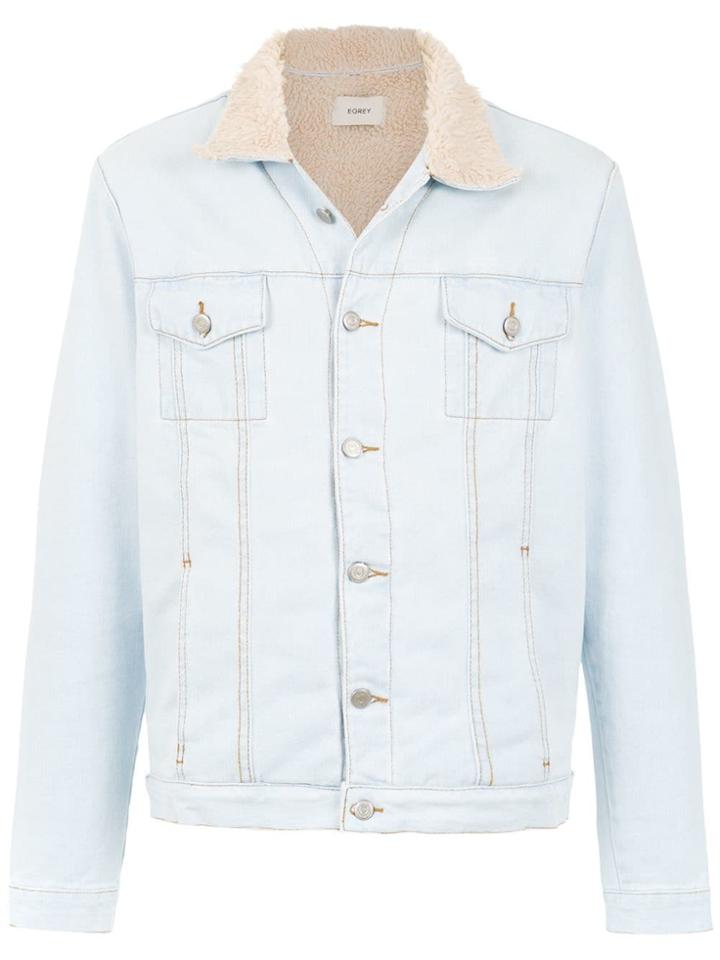 Egrey Shearling Jean Jacket - Blue