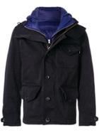 Ten-c Hooded Buttoned Coat - Black