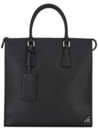 Prada Structured Zipped Tote, Men's, Black, Calf Leather