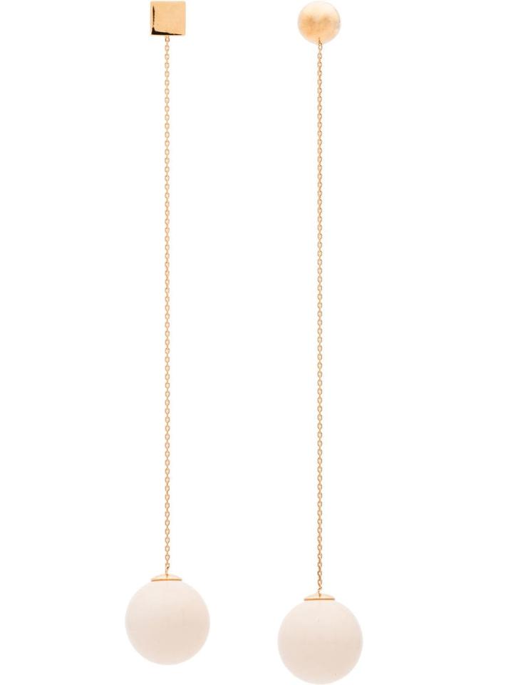Jacquemus Pale Pink Ball Drop Earrings - Gold