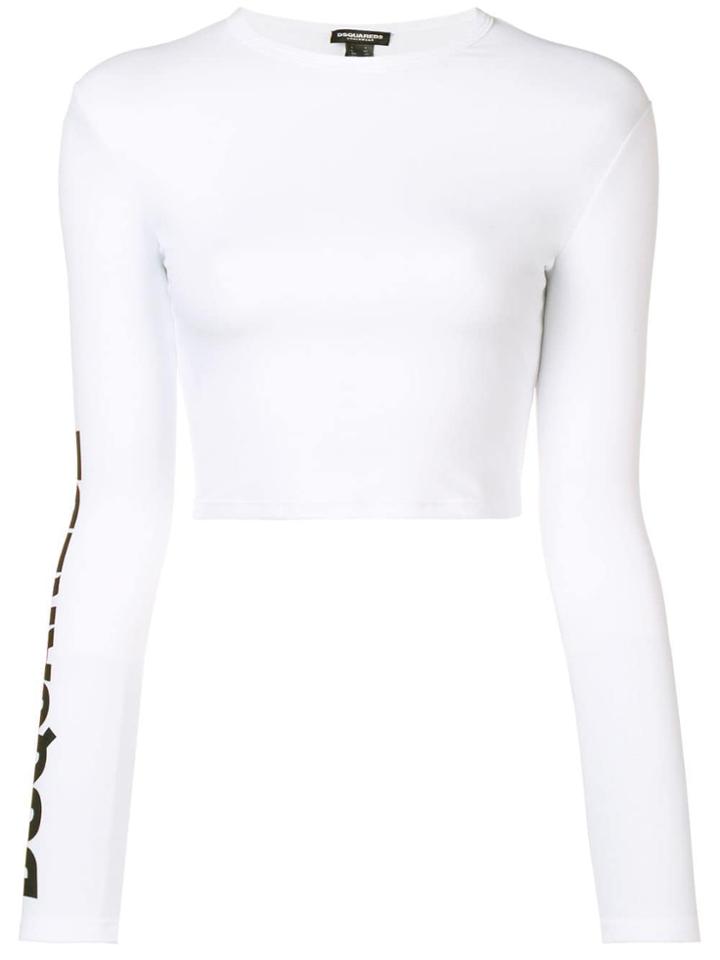 Dsquared2 Cropped Logo T-shirt - White