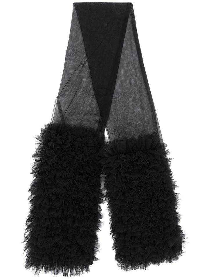 Molly Goddard Ruffled Tulle Scarf - Black