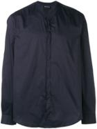 Emporio Armani V-neck Button Down Shirt - Blue
