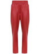 Framed High Waisted Cropped Trousers - Red
