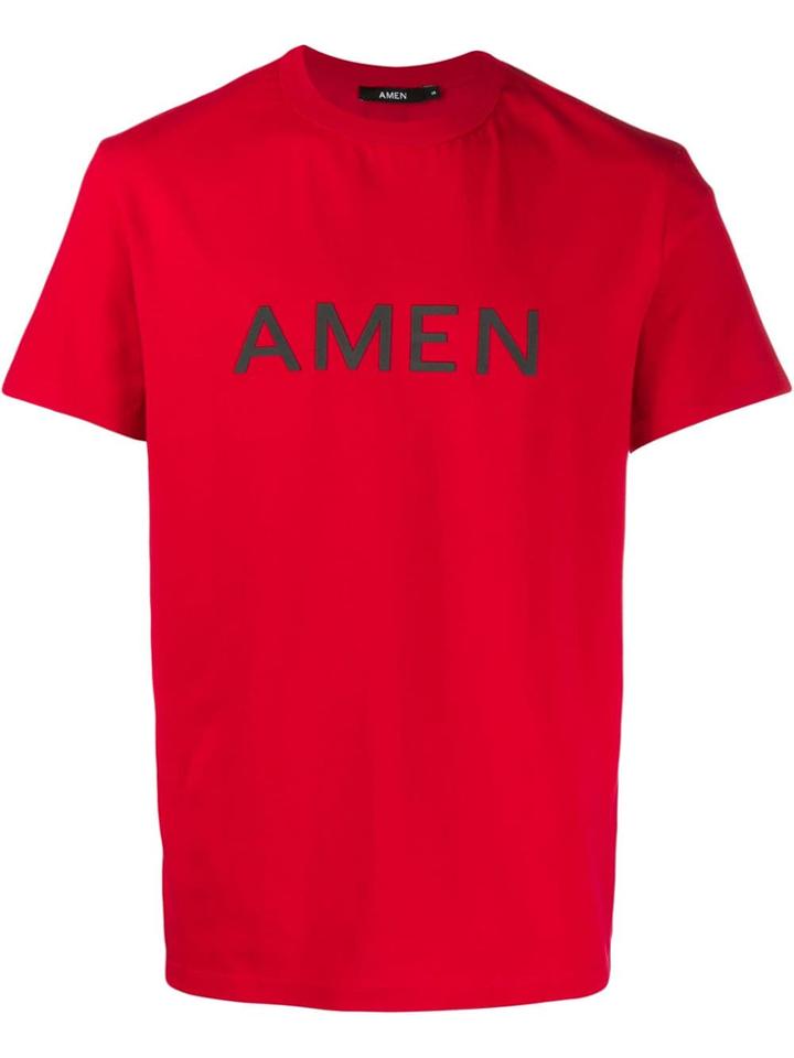 Amen Printed Logo T-shirt - Red