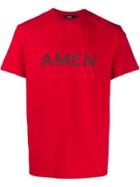 Amen Printed Logo T-shirt - Red
