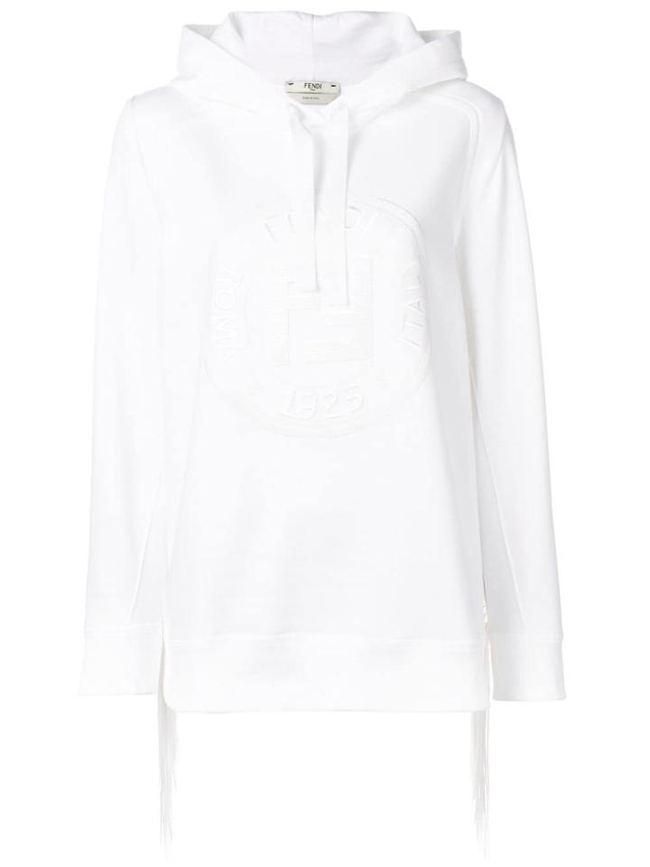 Fendi Logo Patch Hoodie - White