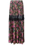 No21 Floral Print Maxi Skirt, Women's, Size: 40, Black, Cotton