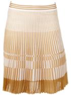 Maison Ullens Pleated Short Skirt, Women's, Size: Medium, Brown, Cotton/polyamide/polyester