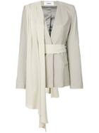 Chalayan Fitted Drape Detail Jacket - Nude & Neutrals