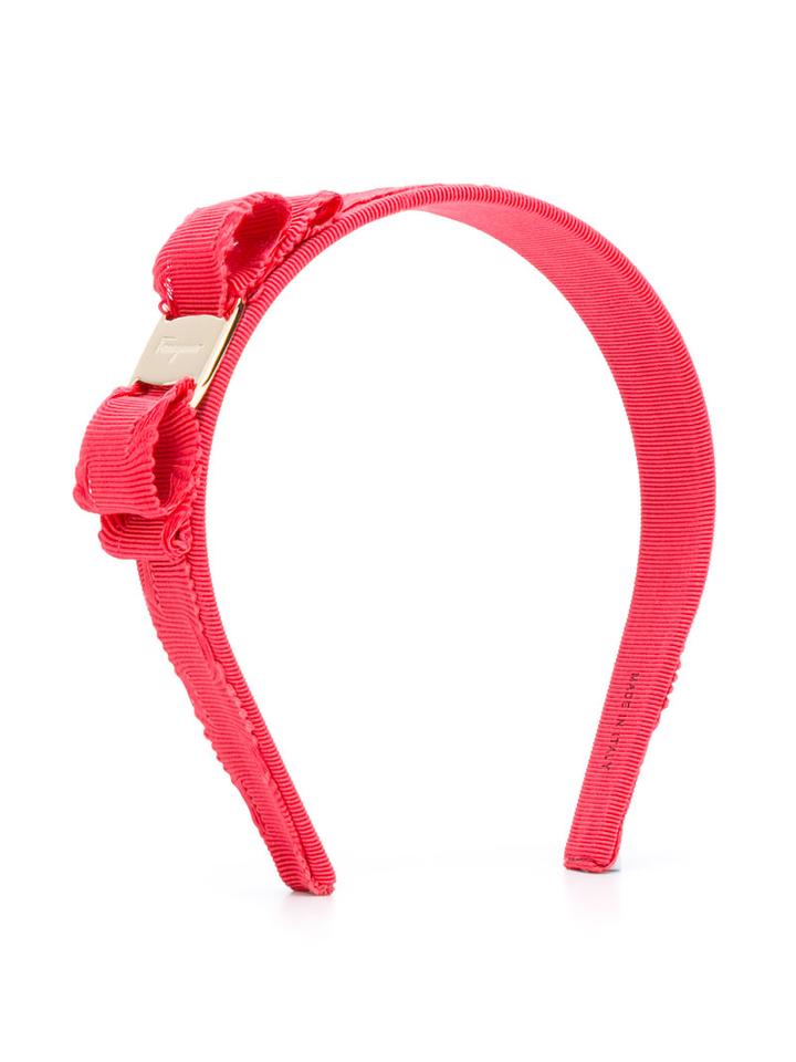 Salvatore Ferragamo Kids - Bow Detail Headband - Kids - Cotton/plastic/rayon/brass - One Size, Girl's, Red