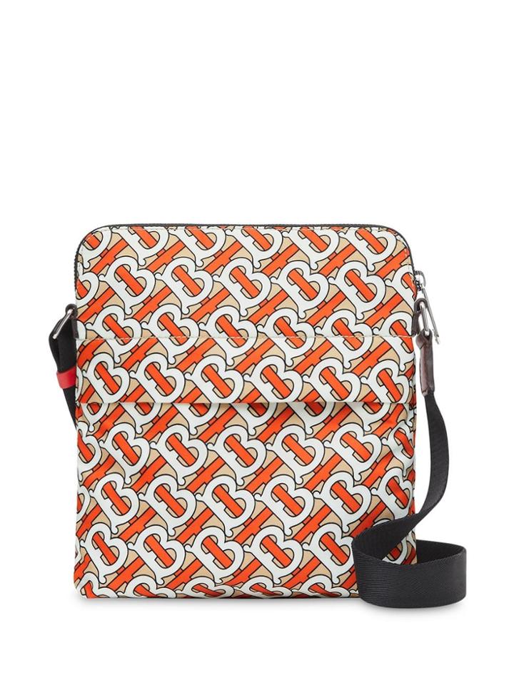 Burberry Monogram Print Nylon Crossbody Bag - Red