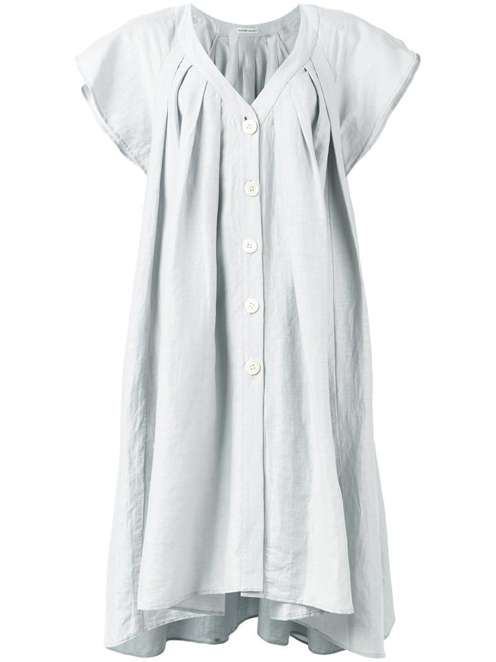 Tsumori Chisato - Buttoned Dress - Women - Linen/flax/polyester - M, Women's, Grey, Linen/flax/polyester