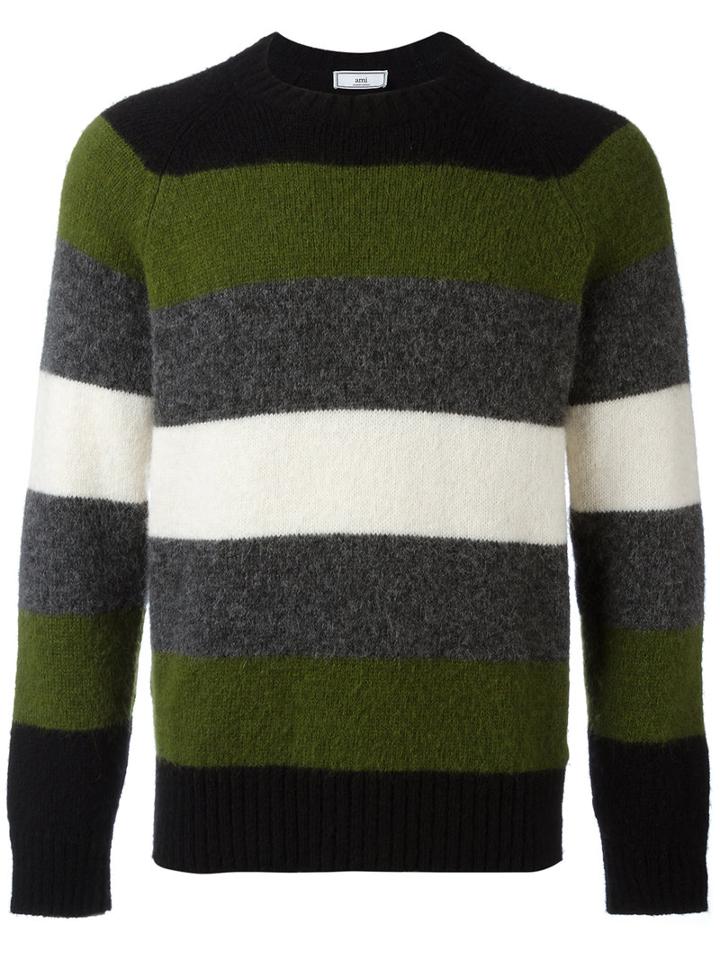 Ami Alexandre Mattiussi - Striped Jumper - Men - Nylon/wool/alpaca - L, Nylon/wool/alpaca