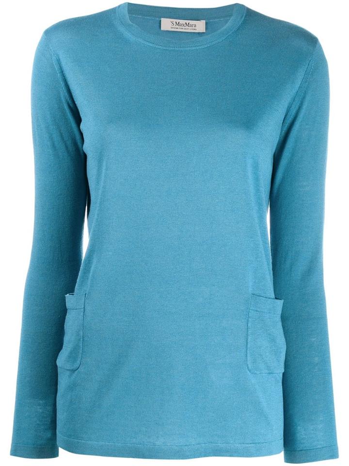 's Max Mara Classic Pullover With Pockets - Blue