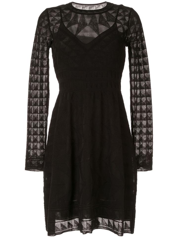 M Missoni Long-sleeved Knitted Dress - Black