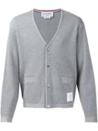 Thom Browne V-neck Cardigan, Men's, Size: 3, Grey, Cotton