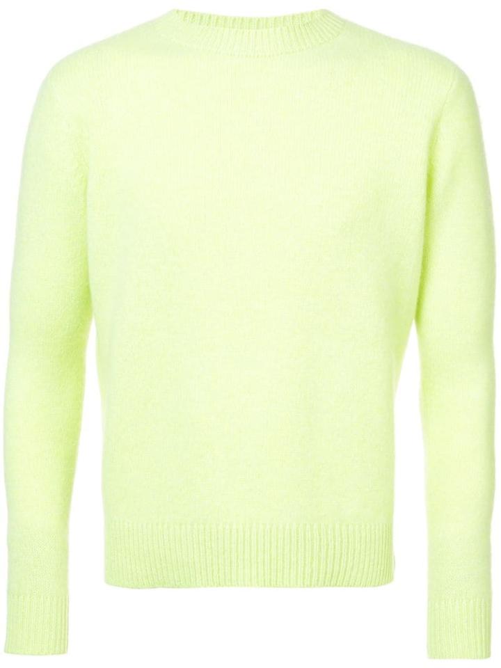 The Elder Statesman Simple Crew Neck Sweater - Yellow