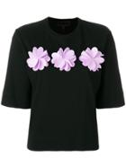 Paskal Appliqué Flower T-shirt - Black