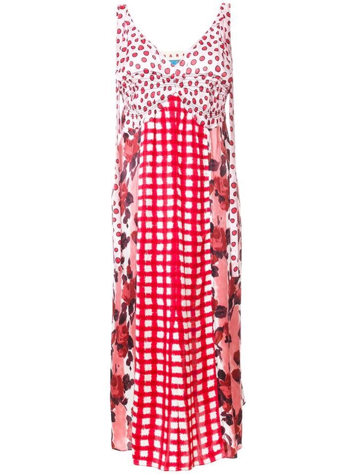 Marni Mixed-print Midi Dress - Multicolour