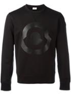 Moncler Logo Print Sweatshirt, Men's, Size: Small, Black, Cotton/lamb Skin