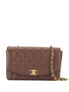 Chanel Pre-owned Diana Quilted Chain Shoulder Bag - Brown