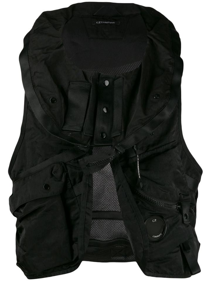Cp Company Mesh Utility Gilet - Black