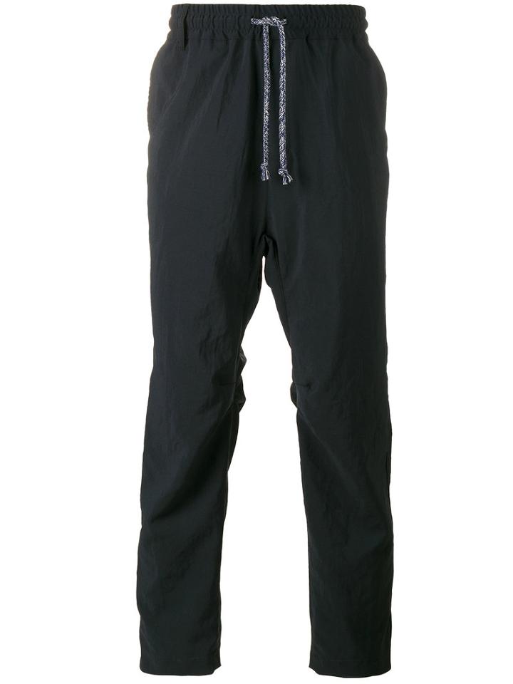 White Mountaineering - Drop Crotch Track Pants - Men - Cotton/polyester - 0, Blue, Cotton/polyester