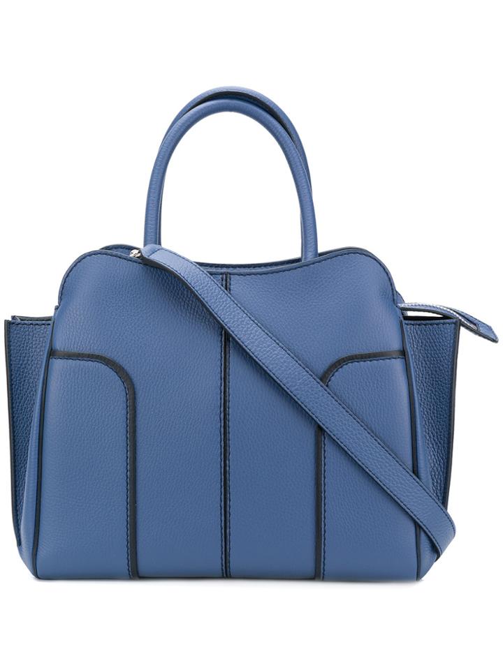 Tod's Contrast Trim Tote - Blue
