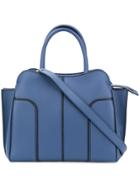 Tod's Contrast Trim Tote - Blue