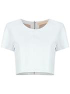 Clé Leather Cropped Top - Blue