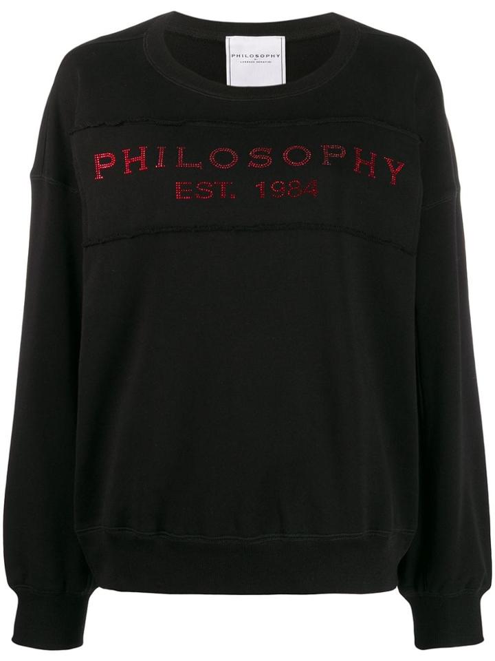 Philosophy Di Lorenzo Serafini Red Glitter Embellished Logo Sweater -