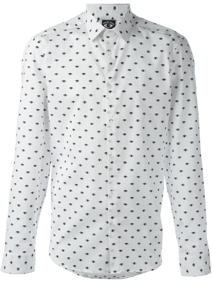 Kenzo 'eyes' Shirt, Men's, Size: 43, White, Cotton/spandex/elastane